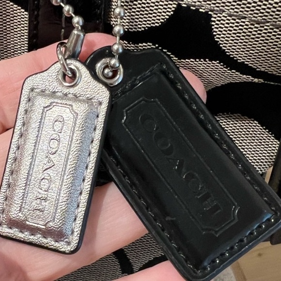 Coach Black and Cream Signature Canvas Tote - Picture 7 of 9